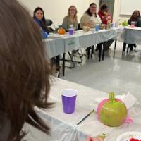 pumpkin painted with green